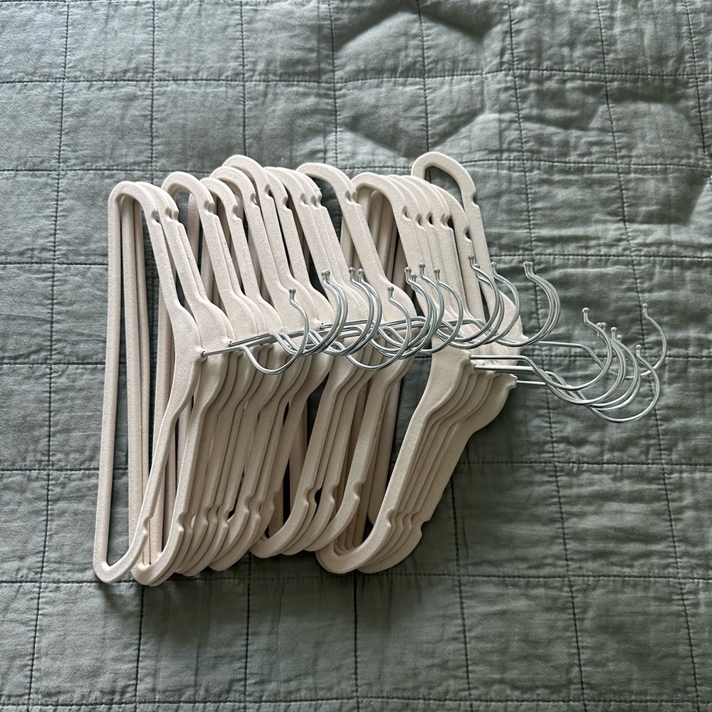 60 Velvet baby hangers (cream color)